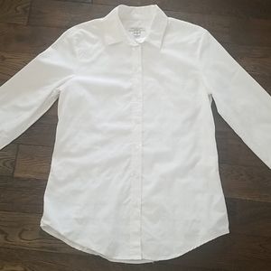 Burberry London Tonal Check white blouse.